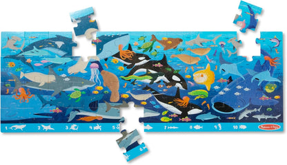 Melissa & Doug Beneath The Waves, Ocean-Themed Search and Find Jumbo Floor Puzzle, 48-Piece Jigsaw Puzzle with Learning Activity, Over 4 Ft Long, Kids Puzzles for Girls & Boys Ages 3 and Up
