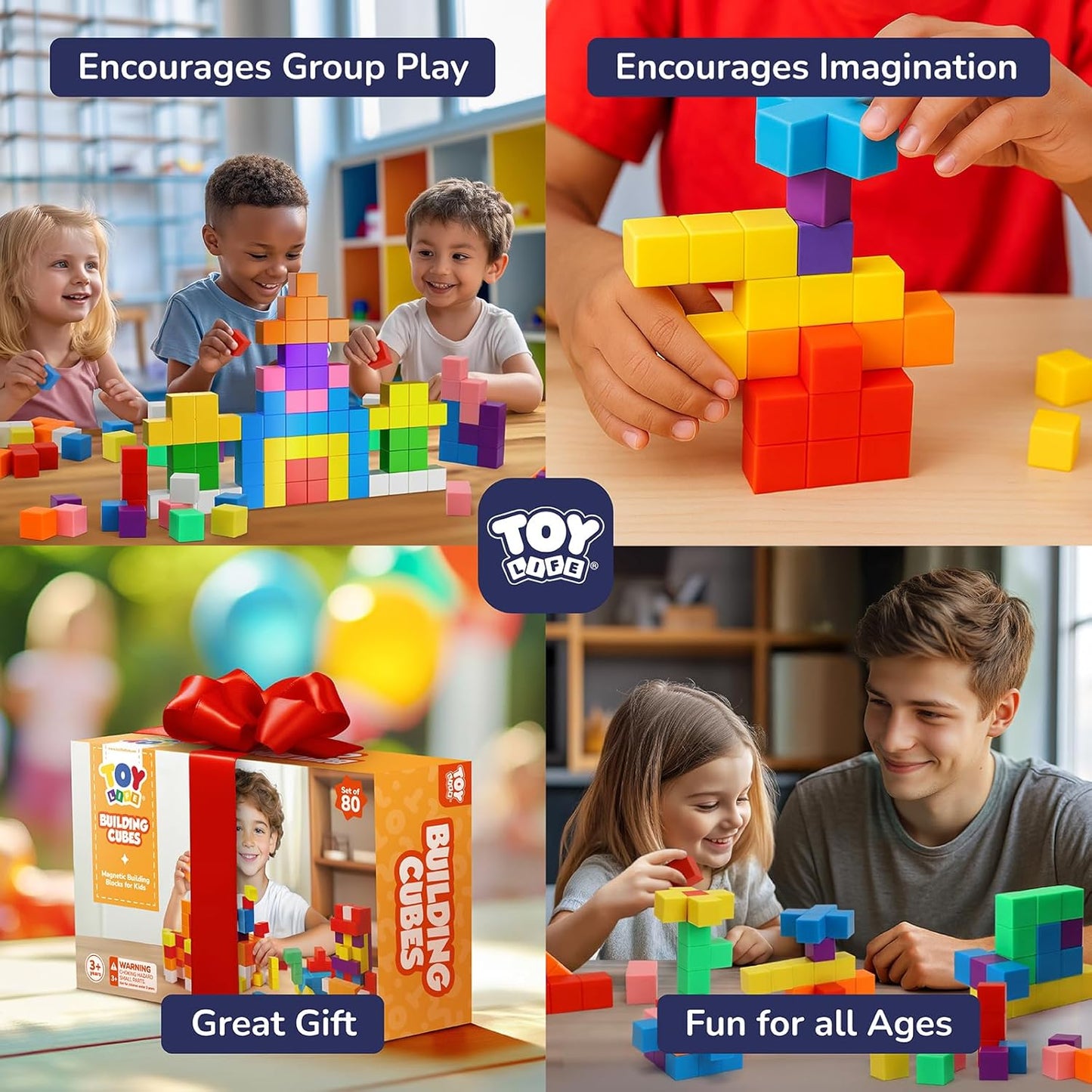 64PCS Magnetic Blocks, Magnetic Building Blocks for Kids Ages 3 4 5 6 Year Old, Magnet Cubes, Autism Montessori Toys, Preschool STEM Educational Sensory Magnet Toys Gifts for Kids 3-5 4-8