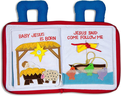 My Growing Season My Bible Quiet Book Interactive Fabric Activity for Kids | Educational Christian Toy for Toddlers & Preschoolers | Travel-Friendly and Sensory-Rich Soft Book