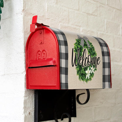 Tiamon Monogrammed L Mailbox Covers Magnetic Eucalyptus Welcome Letter Box Wrap Standard Size 21x18 Inch Spring Summer Leaves Mailbox Decor Eucalyptus Letter Numbers Decoration for Outdoor Garden Yard