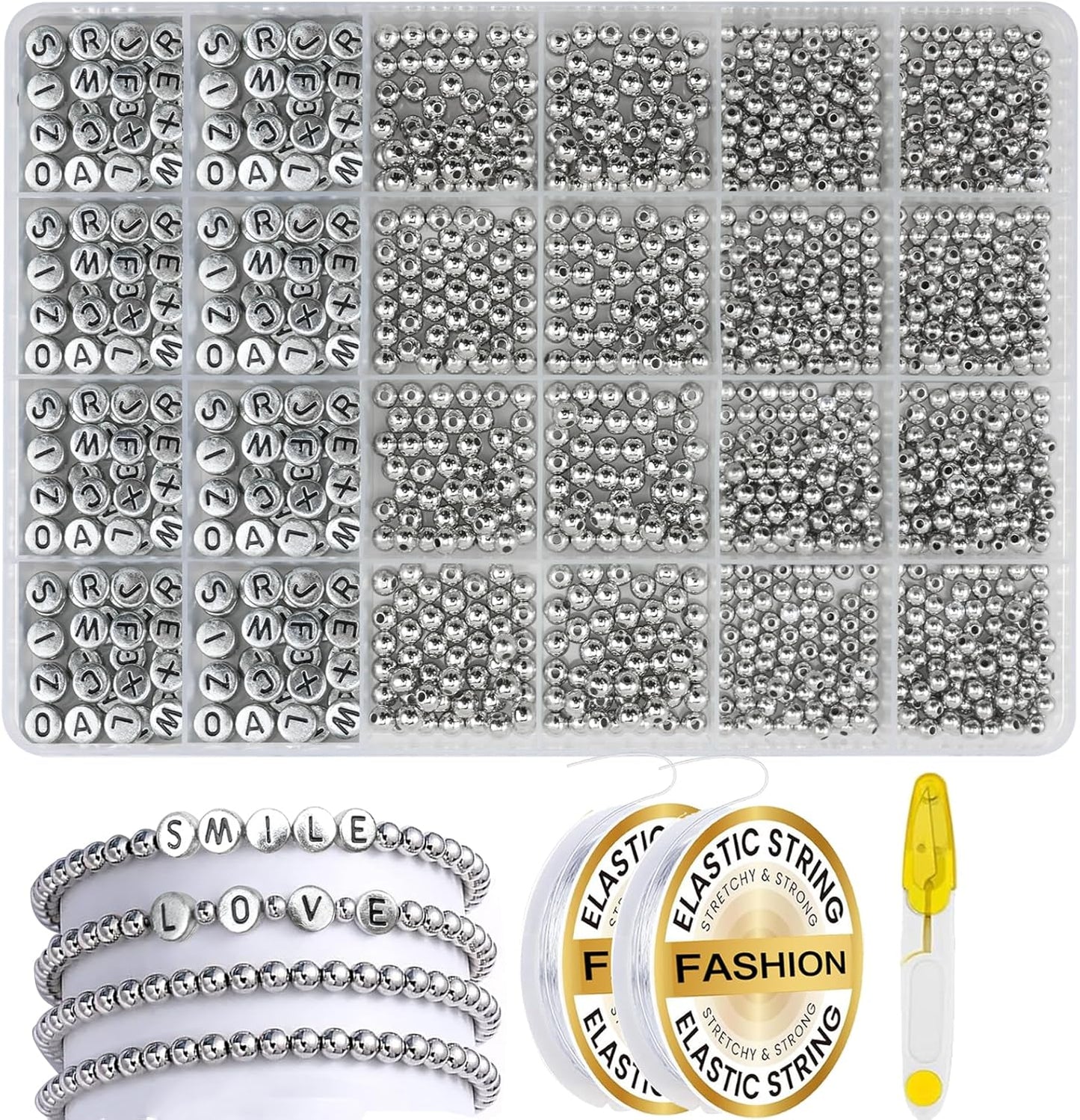 Hpebl 2136PCS Beads for Bracelets Pearl Bracelet Making Kit Friendship Bracelet Kits Bracelet Bead Kits Small Pearl Bead and Gold Beads Beading Kit for Bracelets Jewelry Making Kit