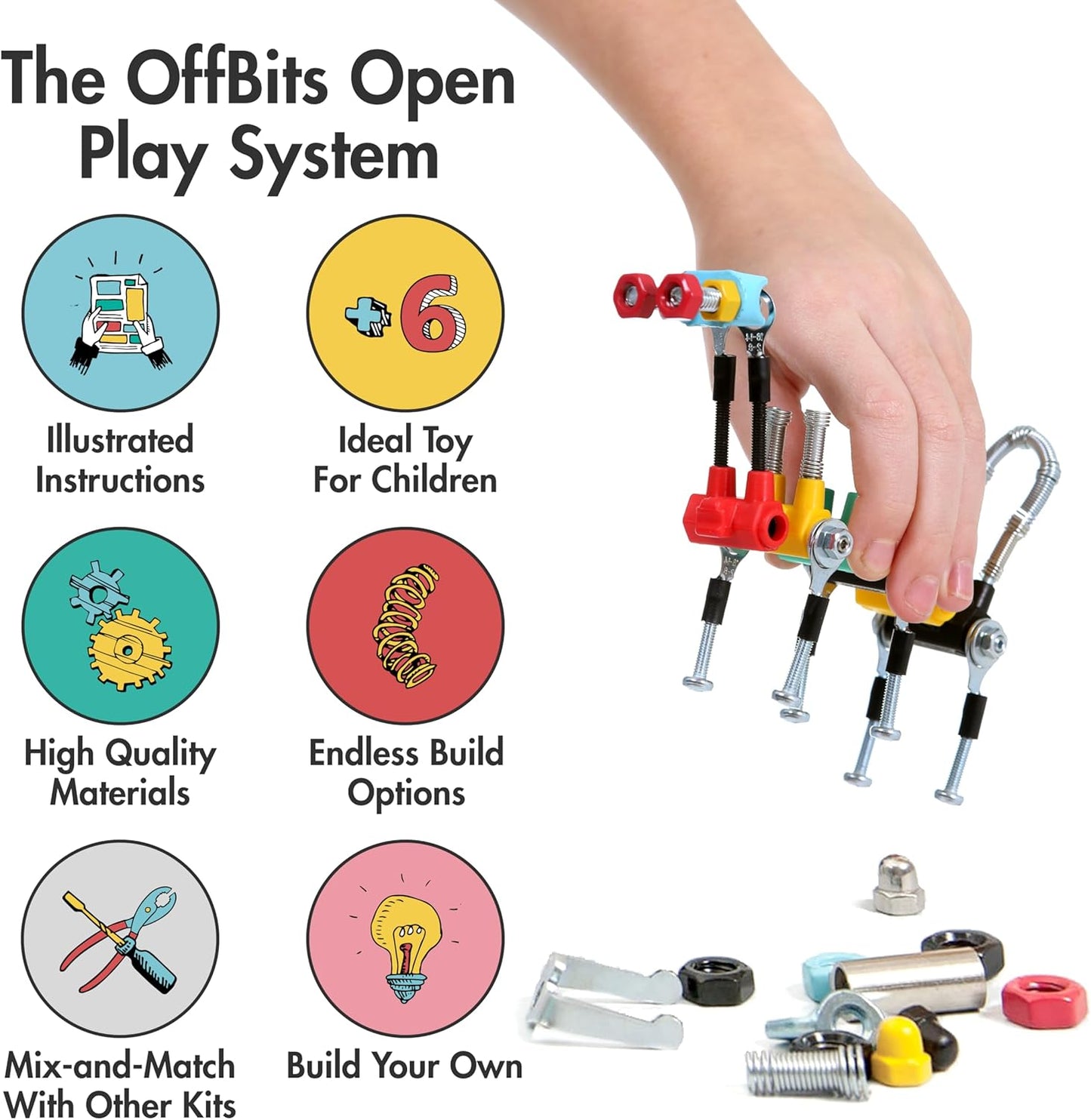 The Off Bits Space Mission Educational Build Your Own Robot Toy, Stem Building Toys for Boys and Girls, Valentine Birthday Gift for Kids Montessori Play Kit, Steam Toys for Kids Ages 6 7 8 9+