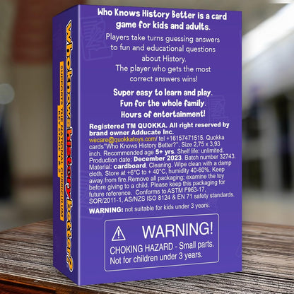QUOKKA Board Games for Kids 8-12 and Family - Set of 4 Who Knows It Better? - 2000+ Questions Across Biology, Culture, STEM and Math - Educational Trivia Cards for Learning and Game Night