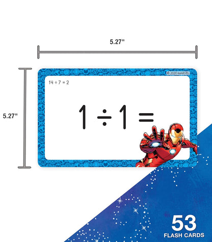 Marvel Division Flash Cards for Kids Ages 8+, Division Flash Cards for 3rd Grade, 4th Grade, and 5th Grade, Division Facts and Problems, Math Flash Cards Division Numbers 0-12