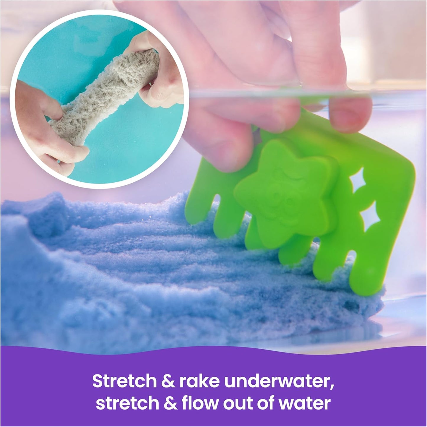 Kinetic Sand, Splash Starter Case with 6oz Color-Change Play Sand, 3 Tools & Molds, Reusable Storage, Sensory Toys, Holiday Gifts & Stocking Stuffers for Kids Ages 3 and up