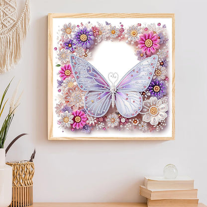 POETRYDRAW Pink Butterfly Special Shaped 5D DIY Partial Drill Diamond Art Painting Kit 30x30cm (Butterfly-1)