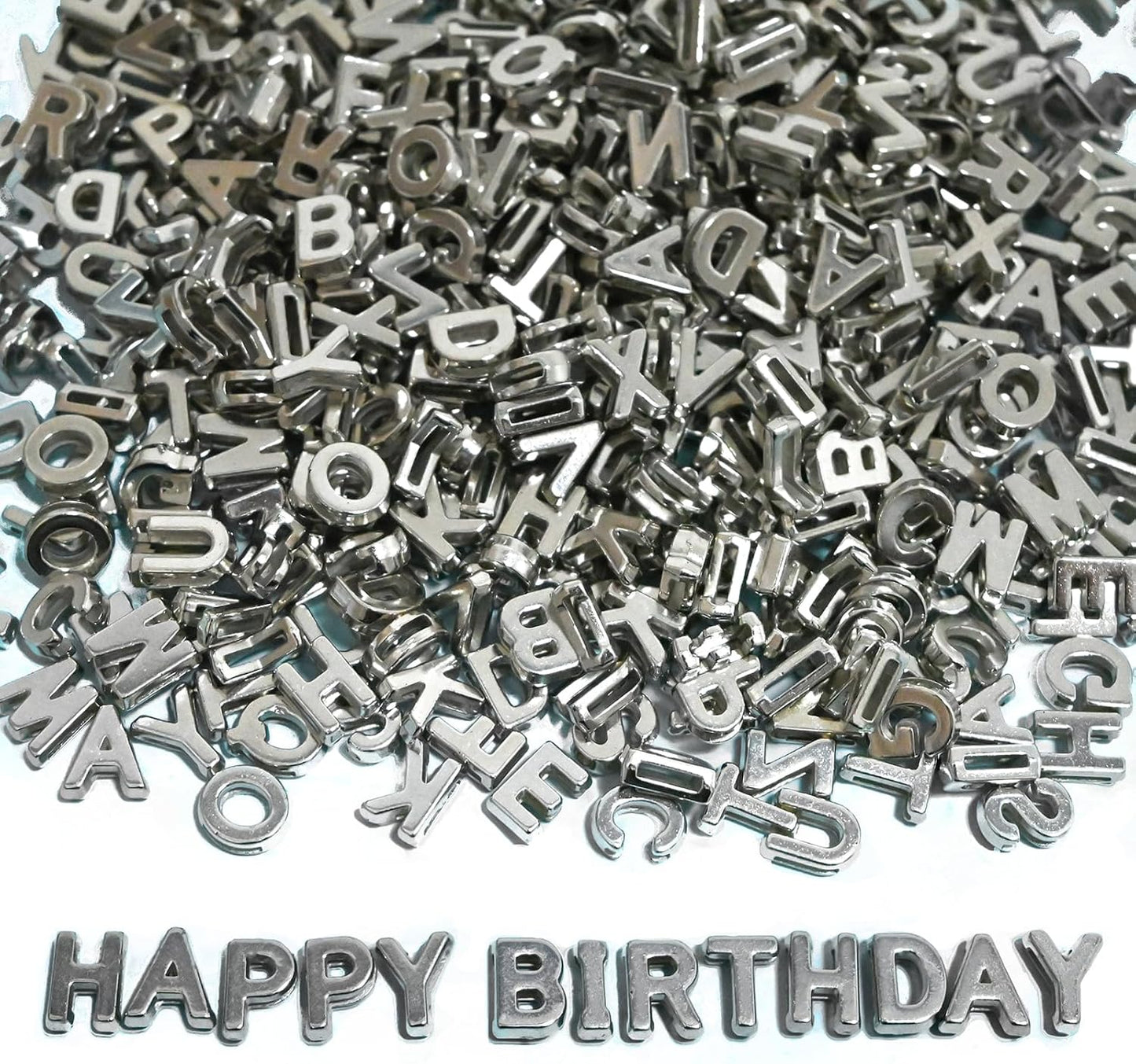 300+ Pieces 9x12mm Big Large Alphabet Letter Beads Charms A-Z Mixed Plastic Shape Loose Bead for Jewelry Making Bracelets Necklaces Key Chains (Classic Solid Colors)