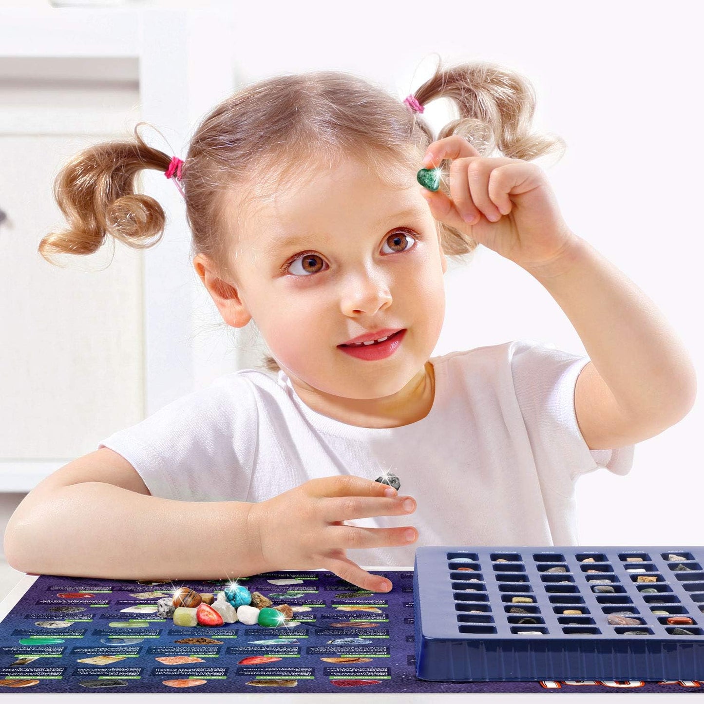 Rocks Collection 25PCS Rock and Mineral, Gemstones for Kids Gem Kit with Healing Chakra Gemstones, Tumbled Stones and Identification Guide, Educational STEM Geology Toy for Boys Girls Ages 6-12
