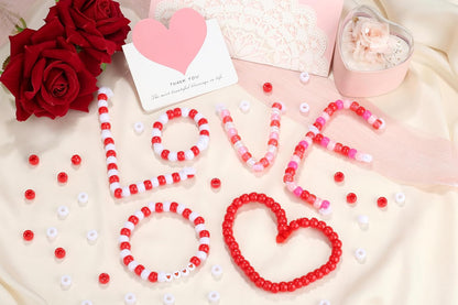 Red Pony Beads 1000Pcs 9mm Pony Beads Bulk Red Perler Beads for Friendship Bracelets Kandi Beads Hair Beads for Braids Beads for Crafts
