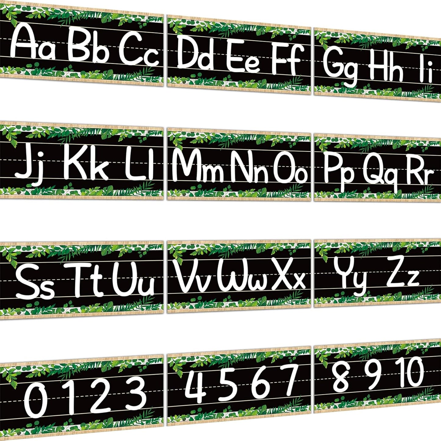 gisgfim 12 Pieces Alphabet Bulletin Board Strips Set Boho Rainbow Alphabet Line ABC Alphabet Banner & Number Border Posters for Preschool Kindergarten Classroom Playroom Bedroom (Boho)