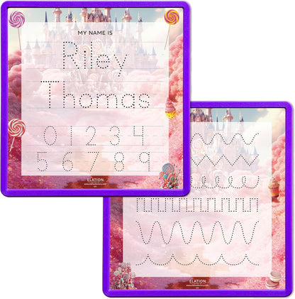 Kid's Name Tracing Board | Dry Erase Letter Tracing | Reusable Name Board | Alphabet Letters | Personalized | Candy Theme