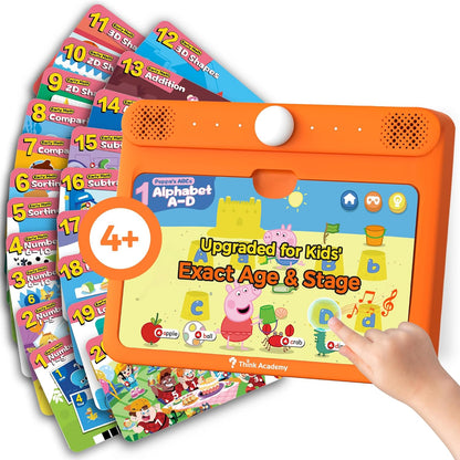 Think Academy Learning Pad for 3+, Age-Optimized Screen-Free Educational Learning Tablet, Learn to Read Phonics Flash Cards with Alphabet, Words, Numbers, Music, Preschool Learning Activities for Kids