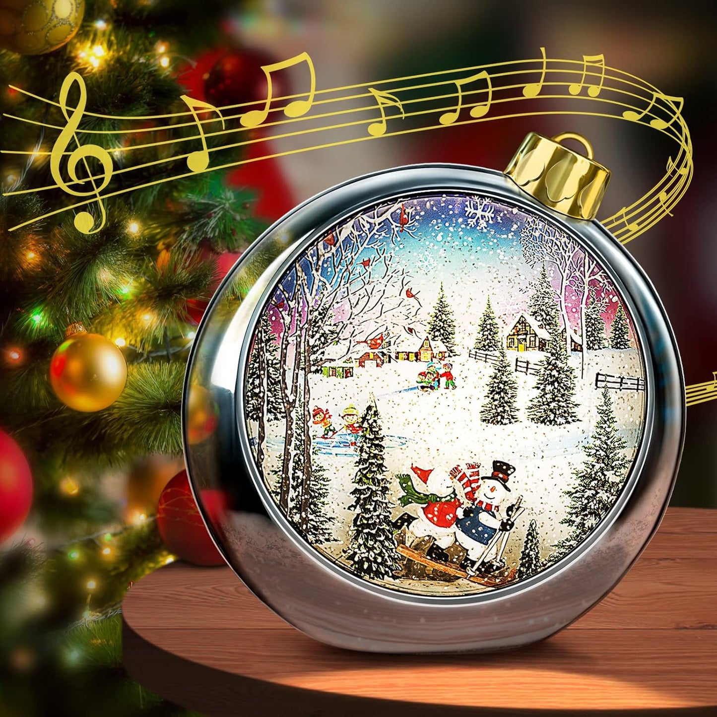 Large Christmas Santa Snow Globe Light up Lantern with 8 Songs, 8.7" Red Big Christmas Snow Globes for Kids Adults, 6H Timer & Dual Power, Snowglobes Christmas Decorations Indoor, Gifts for Women Men