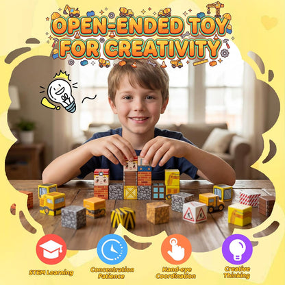 Magnetic Building Blocks for Kids, Magnetic Tiles Build Cubes Game, 100PCS STEM Educational Magnet Toys, Ideal Gift for Toddlers Boys Girls Grandkids Christmas Birthday