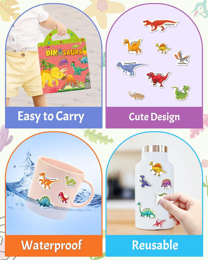 Benresive Reusable Sticker Books for Toddlers, Fun Travel Stickers for Kids, Toddler Sticker Book, Crafts Activities for Toddlers, 3 and Up Birthady Gifts - Vehicle