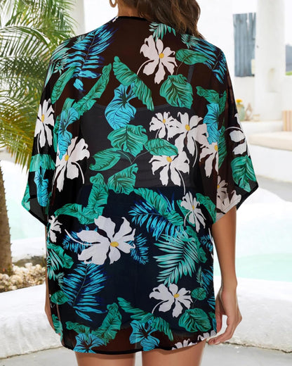 Womens Kimono Cardigans Beach Cover ups Swimwear Puff Sleeve Loose Casual Summer Tops 2026
