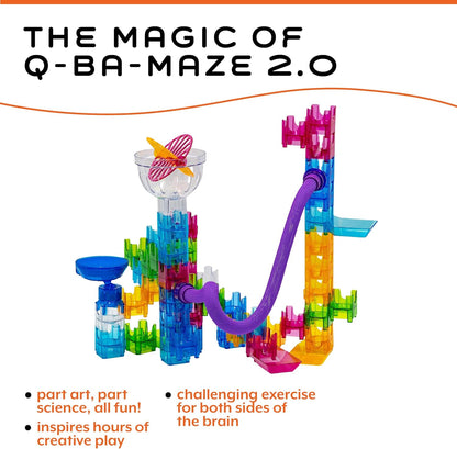 MindWare Q-BA-Maze Action Stunt Set The Next Generation Marble Maze Kids Toys - STEM Marble Run - Recommended for Ages 6+ - Educational Gift for Boys and Girls