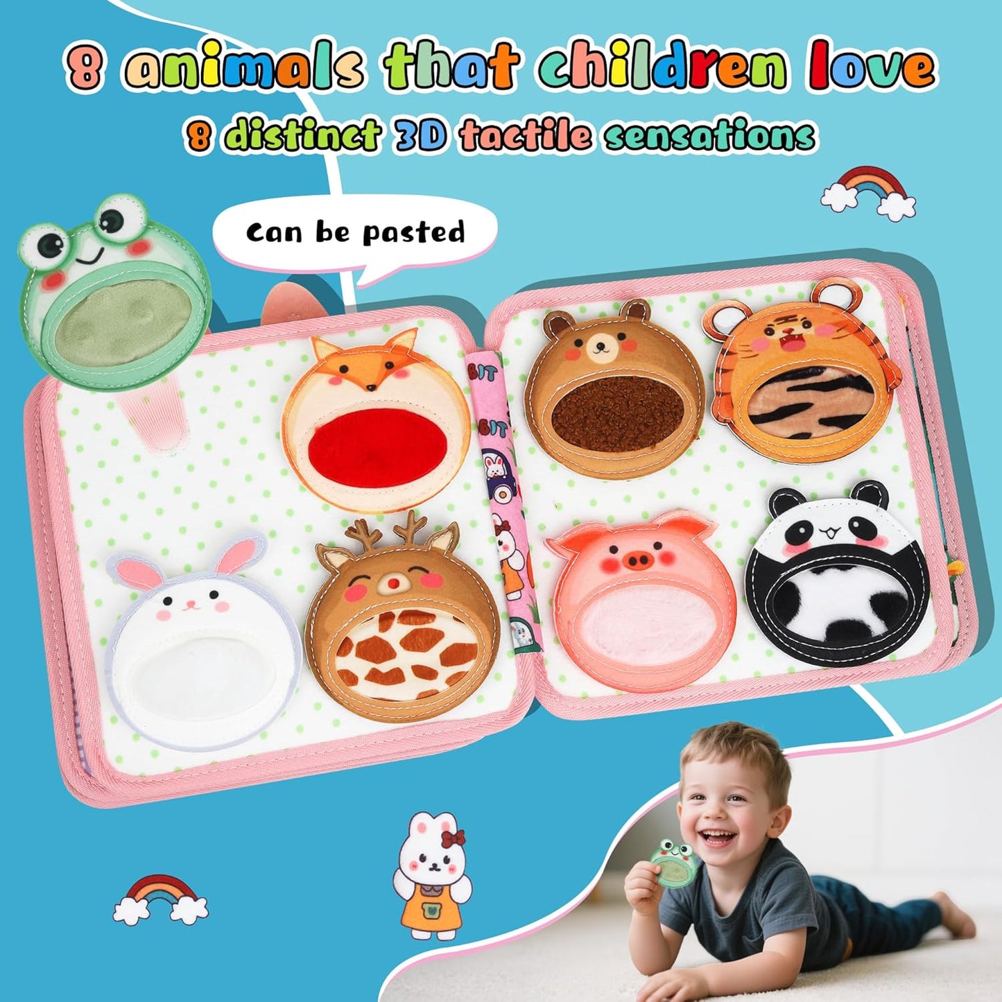 Busy Book for Toddlers Montessori Toys- Busy Board for 1-3 Year Boy Gifts Girl Toys Educational Learning Quiet Activity Books Toddler Airplane Travel Toy for 1 Year Old Birthday