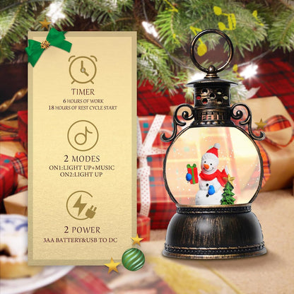 Large Christmas Snow Globes, 13.8" Cardinal Musical Snow Globe 8 Songs 6H Timer Music Box Dual Power Snowglobes for Kids Adults Red Truck Christmas Lantern Lighted Christmas Decor Indoor Gifts