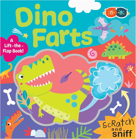 Buddy & Barney: Scratch & Sniff Book - Dino Farts - Rhyming Prehistoric Board Book, Lift-The-Flap & Smell, 7 Hilarious Real Scents, Sensory, Kids 3+