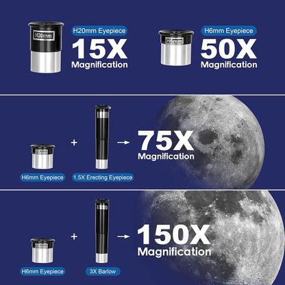 AOMEKIE 40/400 Portable Telescopes with Tabletop Tripod 2 Eyepieces for Kids and Astronomy Beginners with Finderscope and Compass,Space,Gifts(32, x)