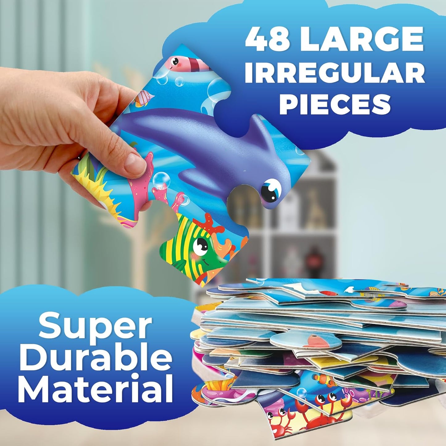 QUOKKA Giant Floor Puzzles for Kids Ages 3-5 - 2x3 Feet 48 Piece Large Puzzles for Kids Ages 4-8 - Educational Toys for Boys and Girls - Toy Gift Activities Africa Version 2