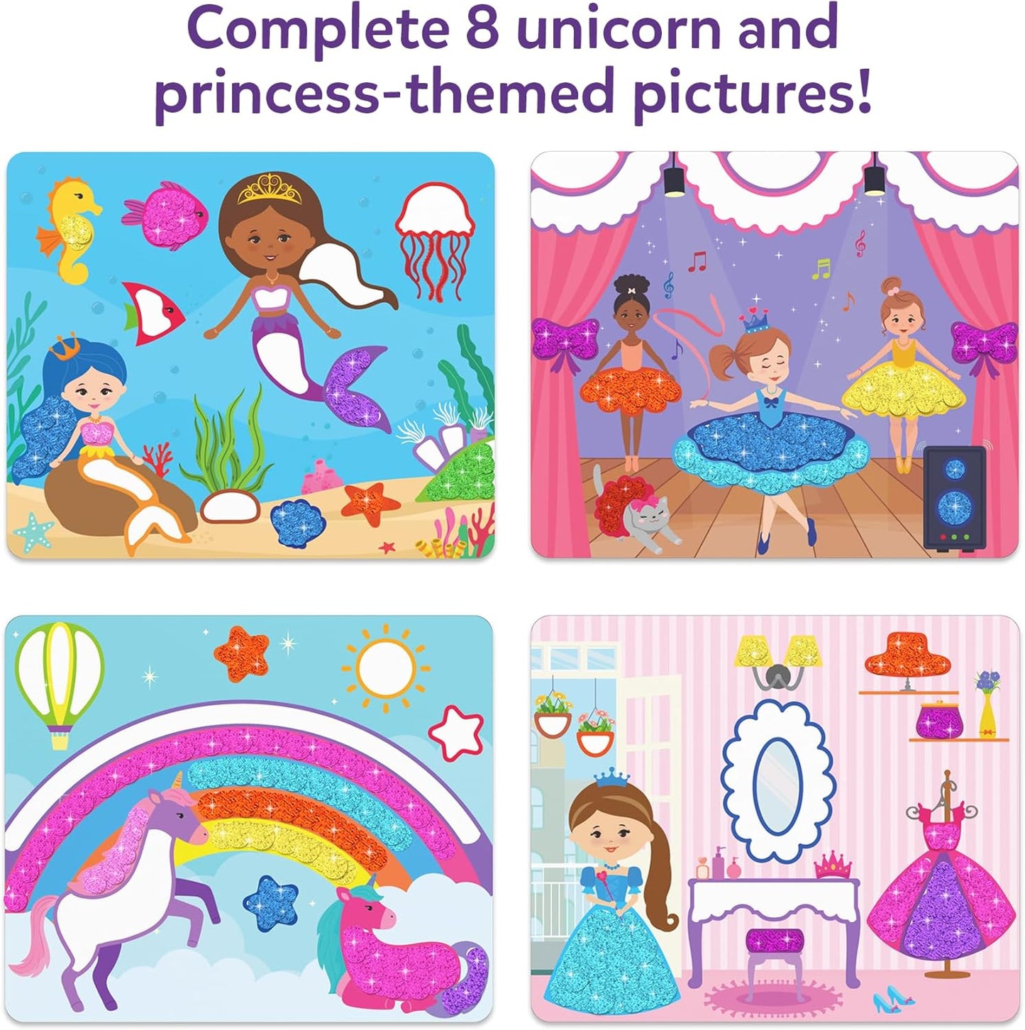Skillmatics Dot It Sticker Art - Disney Princess, Mess-Free Fun for Kids, 500+ Stickers, Craft Kits, DIY Scrapbooking Activity, Gifts for Girls & Boys Ages 3, 4, 5, 6, 7