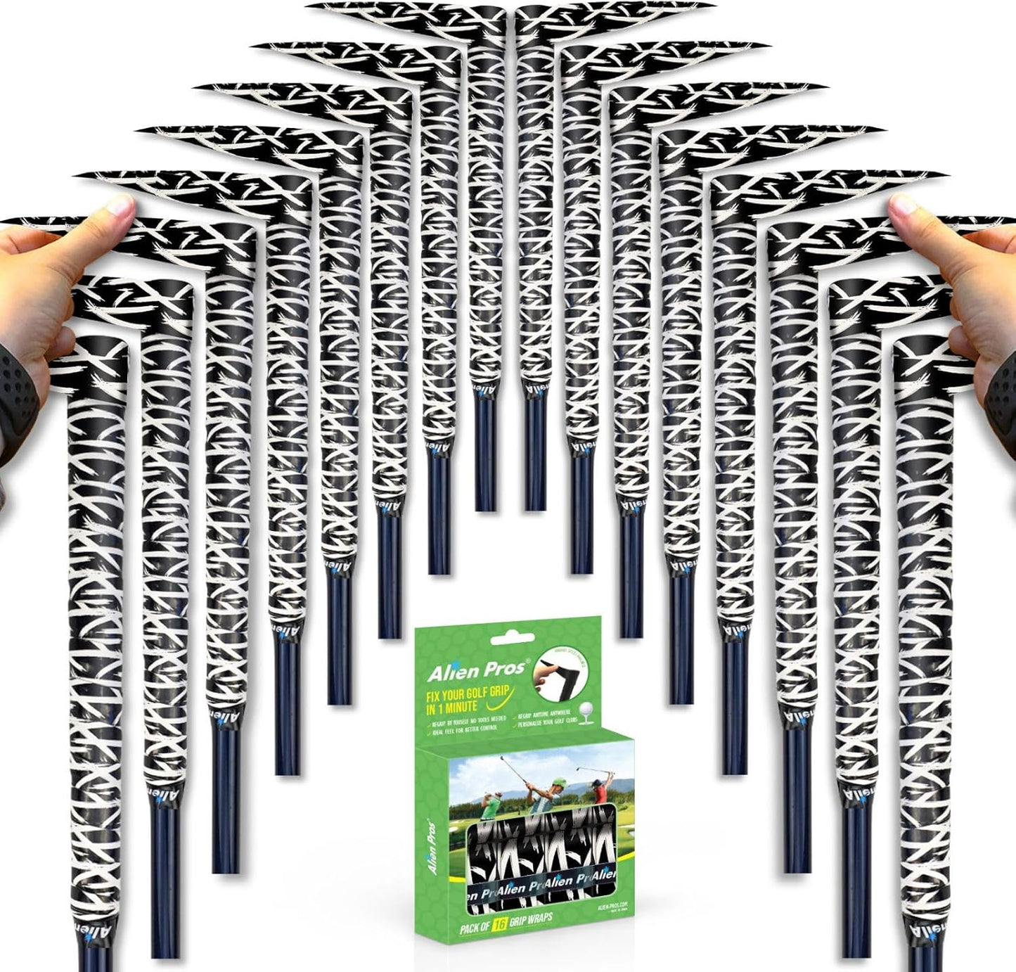 Alien Pros Golf Grip Wrapping Tapes - Innovative Golf Club Grip Solution - Enjoy a Fresh New Grip Feel in Less Than 1 Minute