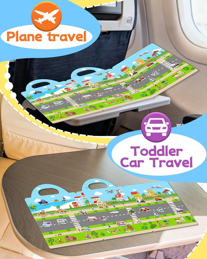 Benresive Reusable Sticker Books for Toddlers, Fun Travel Stickers for Kids, Toddler Sticker Book, Crafts Activities for Toddlers, 3 and Up Birthady Gifts - Vehicle
