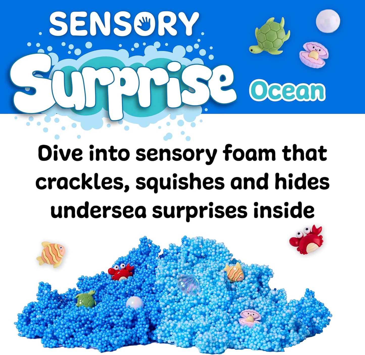 Creativity for Kids Sensory Surprise Ocean Kit | Crunchy Sensory Foam Toy for Kids | Dig, Squish & Discover Hidden Ocean Surprises | Mess-Free, Screen-Free Play (Ages 4+)