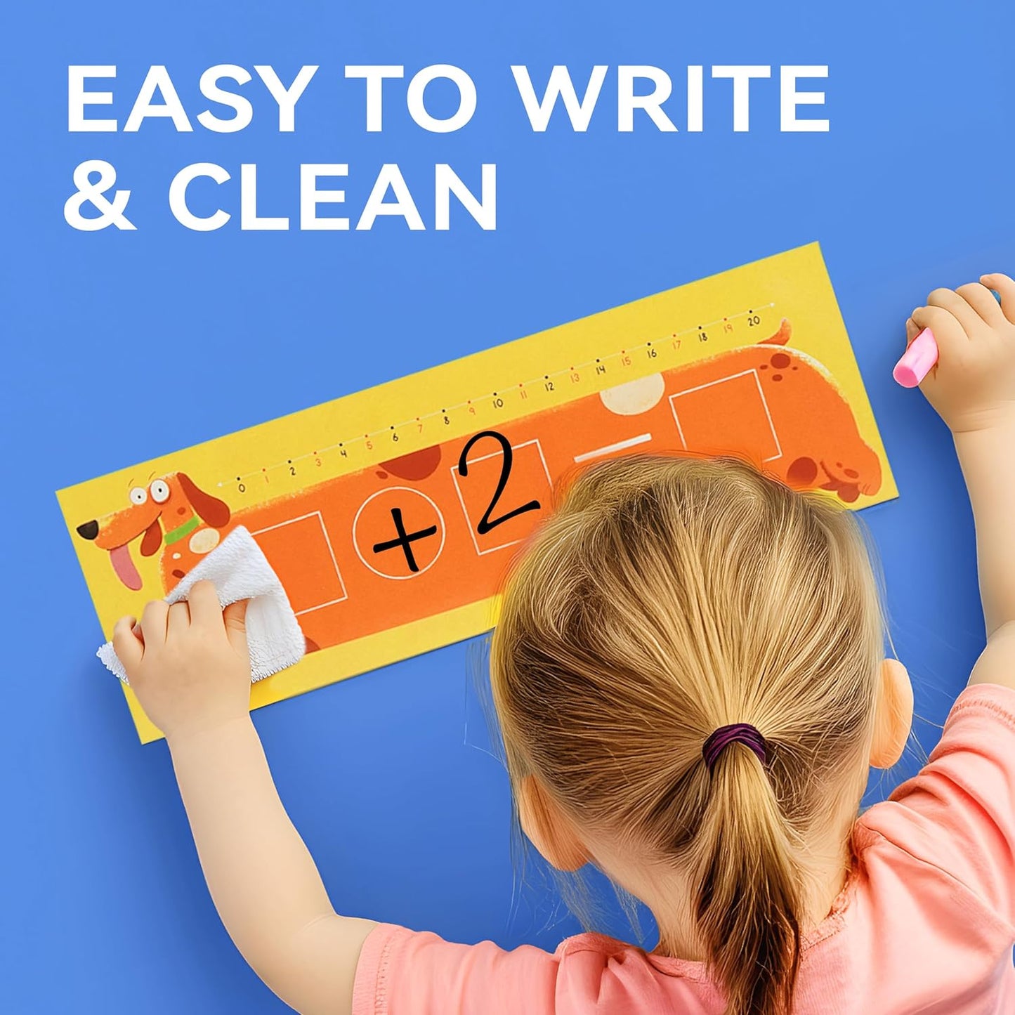 Dotimo 26 PCS Dry Erase Number Lines for Student Desk Special Education Home School Essentials Prek Math Manipulatives 1st Grade Teaching Supplies 12"x4" Double Sided Erasable Board