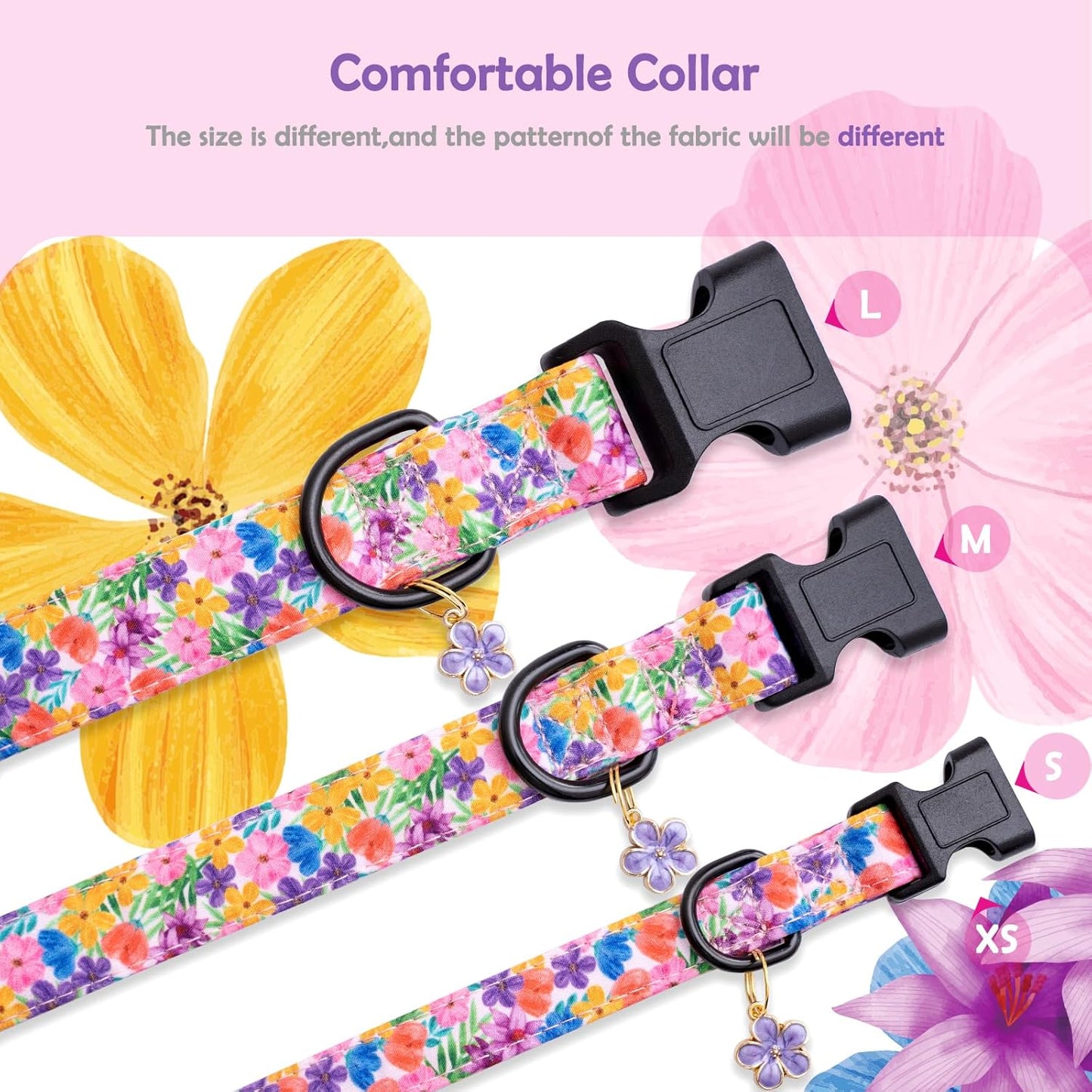 Faygarsle Dog Collar for Small Medium Large Dogs Colorful Puppy Collars for Female Dogs Toy Building Blocks Patterned Pet Collars for Summer Spring Wedding Puppy Girl Dog Collar M