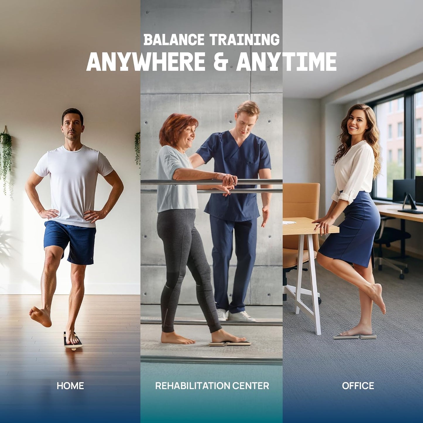 Yes4All 350LBS Professional Wooden Balance Board for Leg Workout, Anti-Slip Rocker Board, Wobble Board for Standing Desk