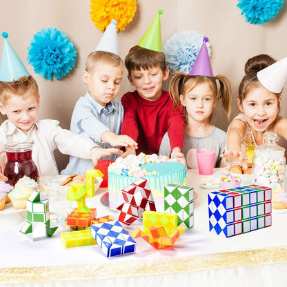 Ganowo Fidget Snake Cube Mini Twist Puzzle(12PACK) -Party Favors, Goody Bag Filler,Carnival Prizes,Classroom Rewards,School,Birthday Gift-Easter Egg Fillers for Kid Brain Teasers Speed Cube