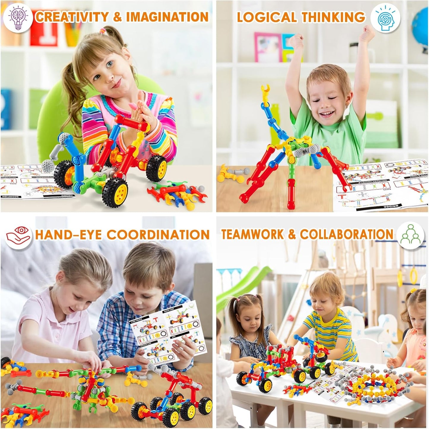 MOONTOY 11 in 1 STEM Kits Building Toys for Kids Ages 4-8 5-7, Stem Toys for 4 5 6 7 8 Year Old Boy Birthday Gift, Educational Construction Set for Boys 4-6 6-8 5-8, Creative Learning Engineering Game