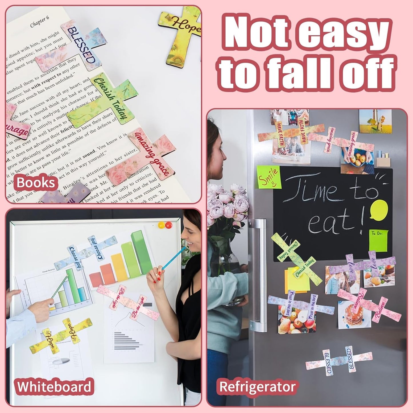 Magnetic Bookmarks - Tumwisk 24PCS Bible Bookmark Christian Bookmarks Cross Bookmark Book Magnets, Magnetic Cross Page Holders for Bibles Study, Religious Gifts for Teacher Students Book Lovers
