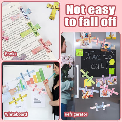 Magnetic Bookmarks - Tumwisk 24PCS Bible Bookmark Christian Bookmarks Cross Bookmark Book Magnets, Magnetic Cross Page Holders for Bibles Study, Religious Gifts for Teacher Students Book Lovers