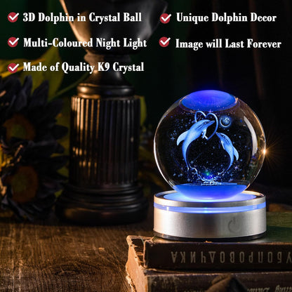 IFOLAINA 3D Solar System Crystal Ball Model Gift Space Astronomy Gift Planets Multicolor Universe Globe Ball Science Astrophysics Gift Night Light Kids Bedroom Adults Gift