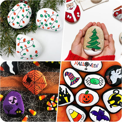 River Rocks for Painting 45 Pcs Large 2-3 Inch Flat Smooth Painting Stones Craft Rock to Paint for Kids Crafts Painting Bulk