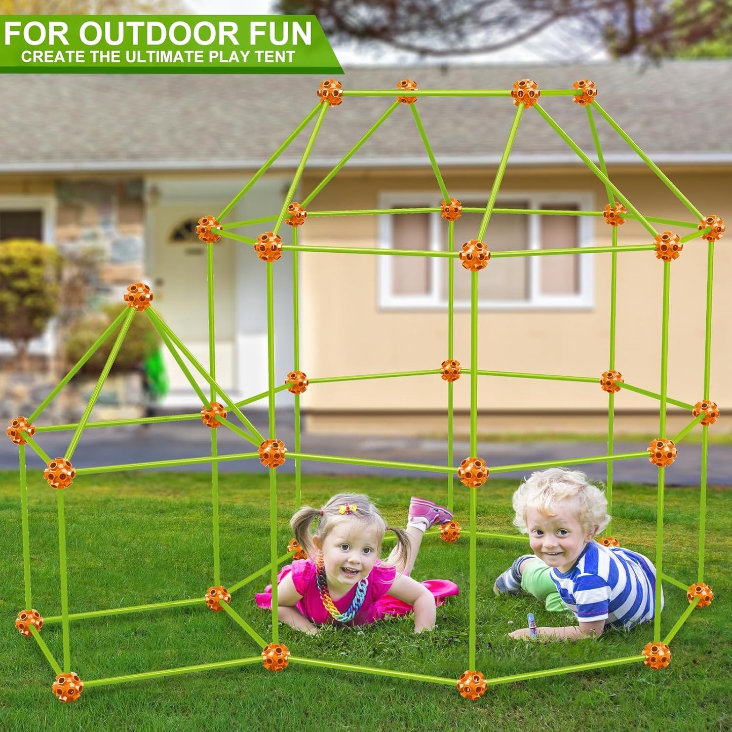 V-Opitos 180 Pack Fort Building Kits for Kids Age 4, 5, 6, 7, 8+ Years Old, Creative STEM Building Toys for DIY Castles, Tunnels, Play Tent, Ideal Christmas, Birthday Gifts for Boys & Girls