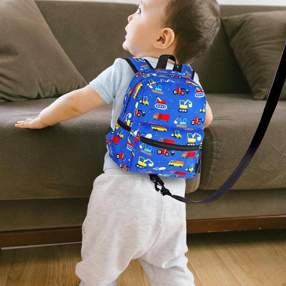 Accmor Toddler Backpack Leash, Mini Child Backpack with Anti Lost Wrist Link, Cute Kids Backpack Leash Walking Harness for Outdoor Travel, Small Excavator Backpack Tether for Baby Boys Girls Ages 1-3