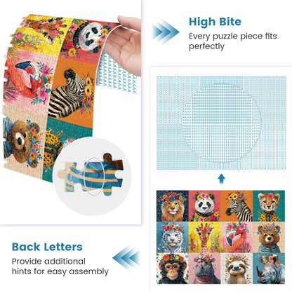 500 Piece Puzzles for Adults, Cat Family Dinner Large Piece Jigsaw Puzzle for Adults Seniors,Recycled Cardboard Puzzle 500 Piece,Family Activity Great Gift for Family Friends 20.5 * 15 in