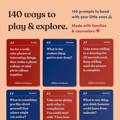 Children are Human | 140 Conversation Cards to Help Bond with Kids | Card Game for Elementary School Children | Designed by Experts for Grades 2-5 | Ages 7-10+