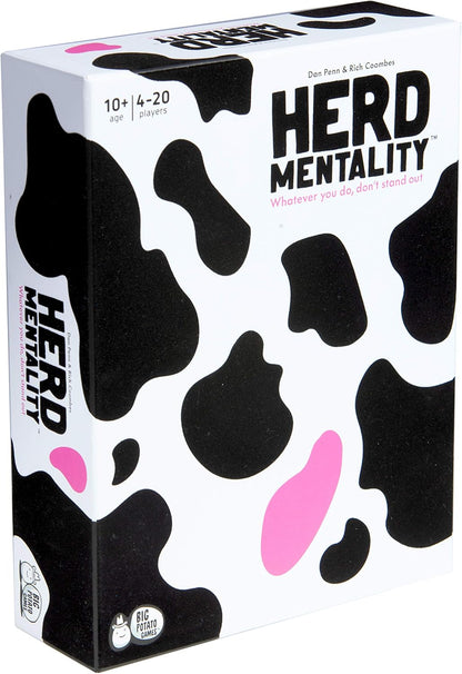 Herd Mentality: Udderly Funny Family Board Game | Easy & Fun for Big Groups of 4-20 Players | Includes 20 Extra Exclusive Questions