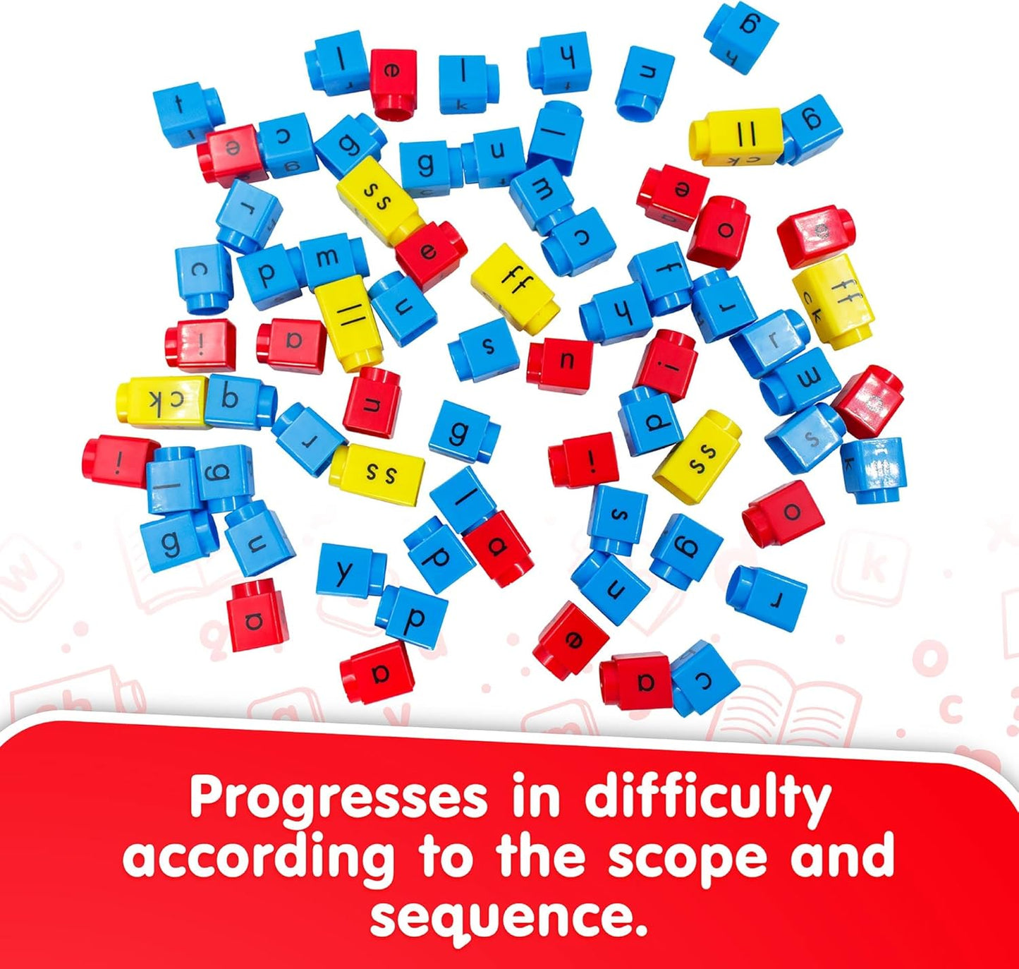Junior Learning: Rainbow Phonics Blox: CVC Word Building - Phase 2-30 Activity Cards, Color Coded Blocks, Learning, Reading Development, Kids 4+