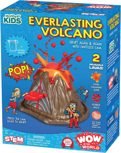 Wow in The World Everlasting Volcano | Erupt Your Volcano Again & Again, Slime Lava, Rubber Lava Rocks, Companion Audio Content, Bonus Reusable Science Tool, STEM Toy for Kids 4+ by Thames & Kosmos