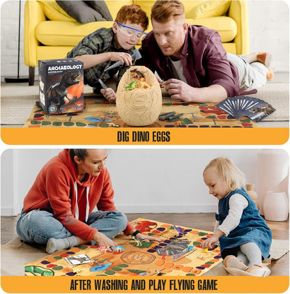 Jumbo Dino Egg Dig Kit, Dinosaur Toys for Kids 5-7, Dinosaur Eggs with 12 Dinosaurs inside, Dino Toy Outdoor Gift with Dinosaur Card, Dinosaur Egg Excavation for Kids Boys Girls Gift 6 and up year old