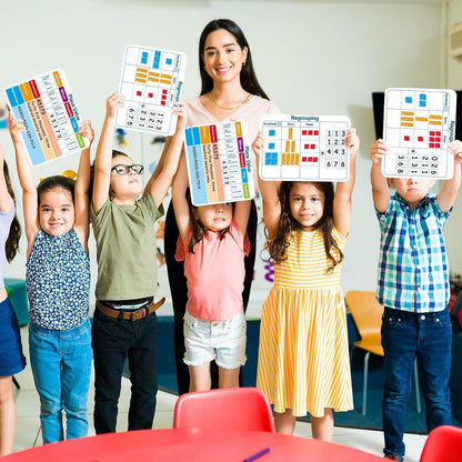 48Pcs Place Value Double Sided Cardboard for Students Dry Erase Sheets Billions to Decimal Numbers Whiteboard Math Regroups Manipulatives Supplies for Teacher Teaching Tool Portable Learning 12" x 9"