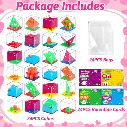 24PCS Mini Brain Teaser Puzzles Cubes Party Favors Bulk for Kids 4-8 8-12 Goodie Treat Bag Easter Basket Stuffers Classroom Treasure Chest Carnival Prizes Box Toys Pinata Filler Birthday Return Gifts
