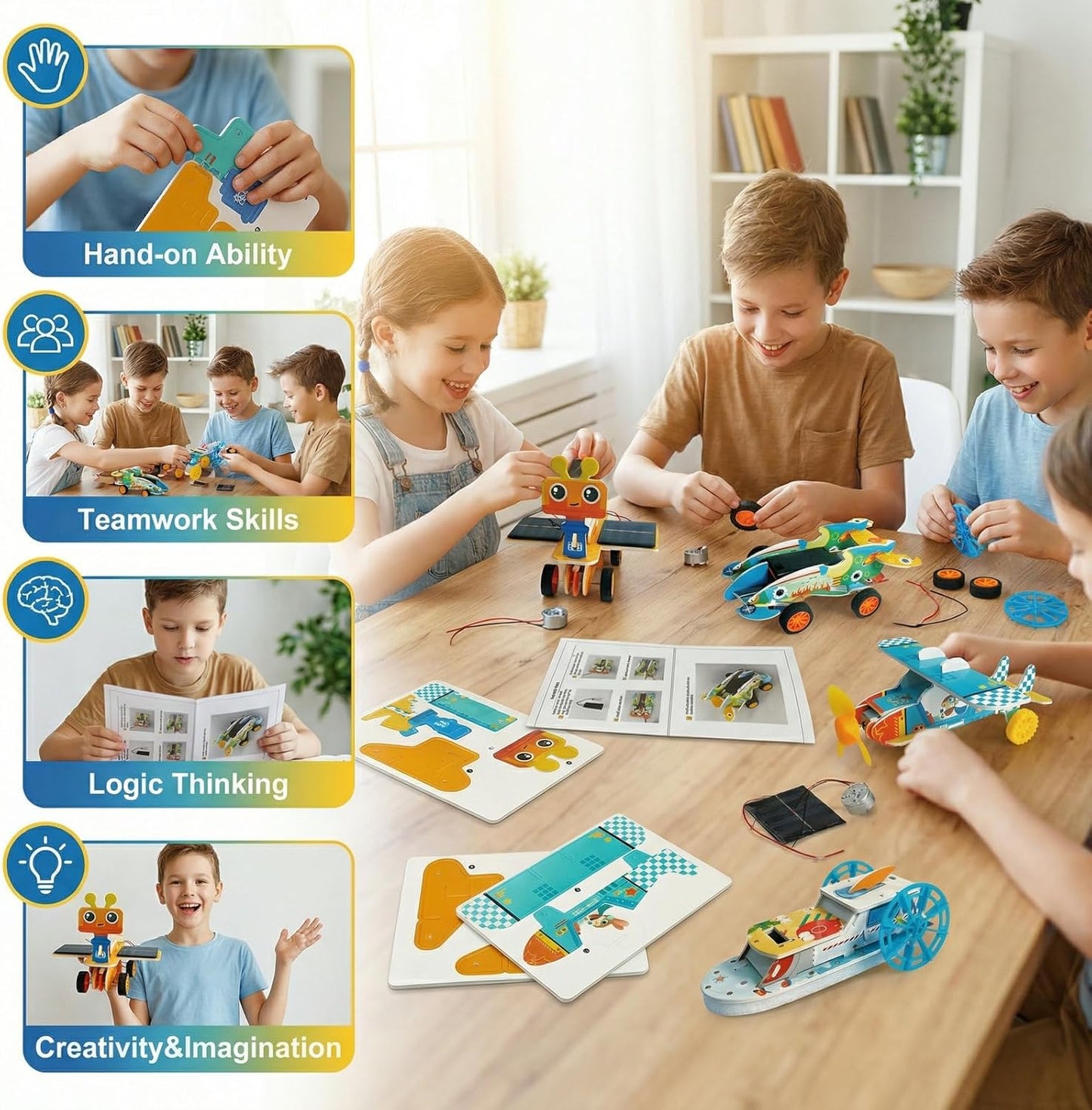 STEM Building Toys for Kids Ages 8-12 | 4-in-1 Science Kit Build DIY Engineering Projects | Educational Toys Gift for Boys & Girls Age 8 9 10 11 12 Year Old